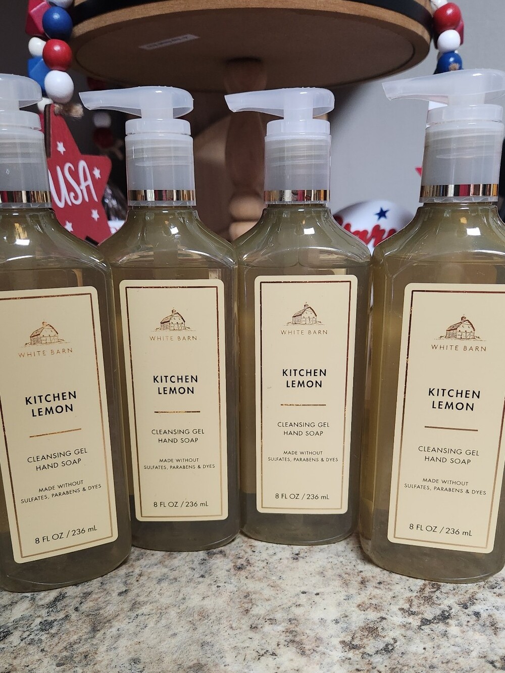 Bath and Body Works "Kitchen Lemon" Cleansing Gel Hand Soap Bundle of 4